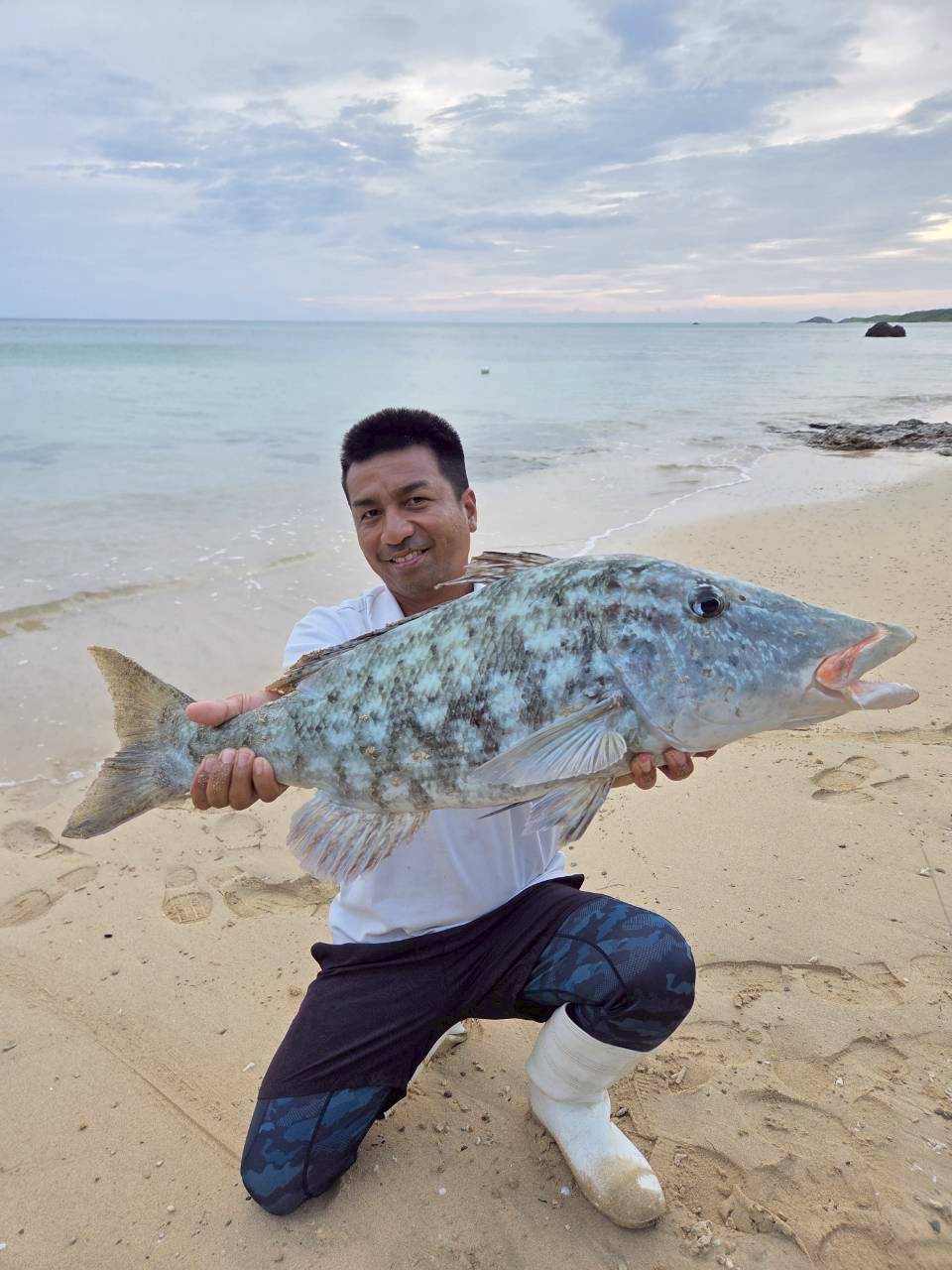 石垣島嚮導浜ちゃん 手持大型石斑魚的專業島人嚮導｜浜ちゃん觀光
